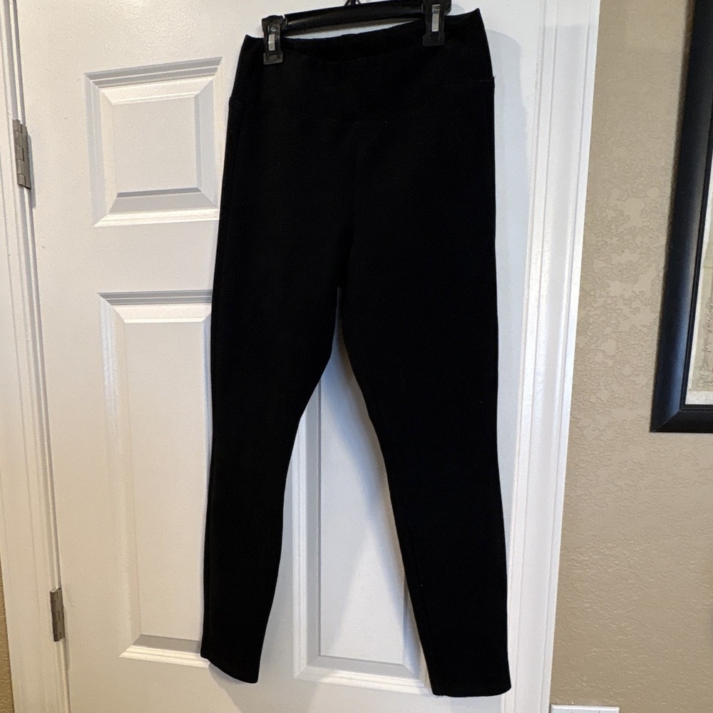 GAP Women's Black Faux SuededLeggings Size S Stretch Elastic Waist 26"